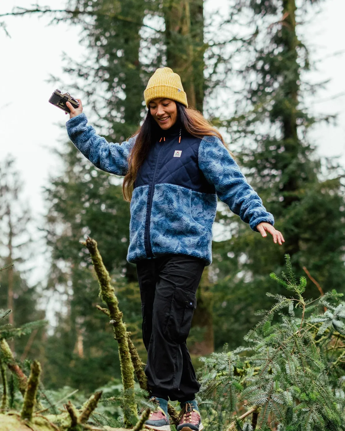Fleece|Fleece|Passenger Sefton Recycled Deep-Pile Sherpa Full Zip Fleece - Abstract Mountain Blue Steel AbstractMountainBlueSteel