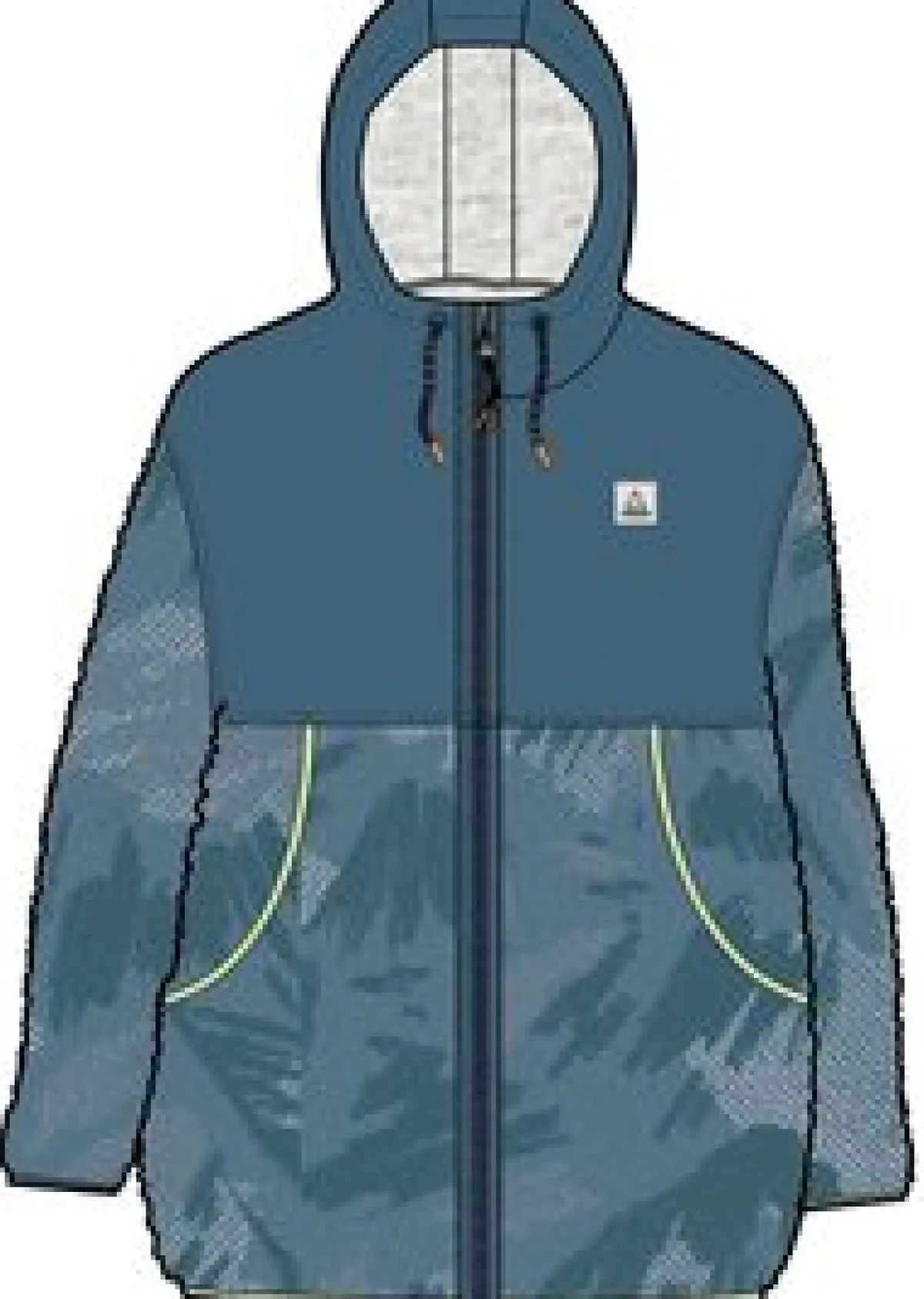 Fleece|Fleece|Passenger Sefton Recycled Deep-Pile Sherpa Full Zip Fleece - Abstract Mountain Blue Steel AbstractMountainBlueSteel