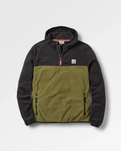 Fleece|Fleece|Passenger Set Off Recycled Polar Hooded Fleece - Black/Khaki Green Black/KhakiGreen