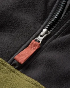 Fleece|Fleece|Passenger Set Off Recycled Polar Hooded Fleece - Black/Khaki Green Black/KhakiGreen