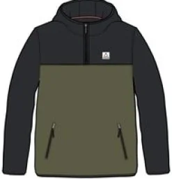 Fleece|Fleece|Passenger Set Off Recycled Polar Hooded Fleece - Black/Khaki Green Black/KhakiGreen