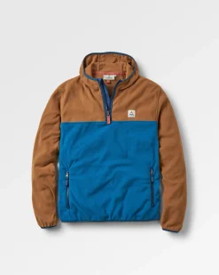 Fleece|Fleece|Passenger Set Off Recycled Polar Hooded Fleece - Toffee/Blue Steel Toffee/BlueSteel