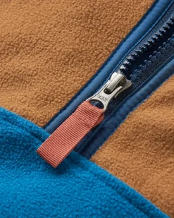 Fleece|Fleece|Passenger Set Off Recycled Polar Hooded Fleece - Toffee/Blue Steel Toffee/BlueSteel