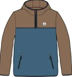 Fleece|Fleece|Passenger Set Off Recycled Polar Hooded Fleece - Toffee/Blue Steel Toffee/BlueSteel