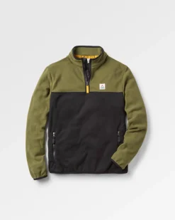 Fleece|Fleece|Passenger Set Off Recycled Polar Quarter Zip Fleece - Khaki