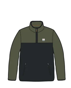 Fleece|Fleece|Passenger Set Off Recycled Polar Quarter Zip Fleece - Khaki