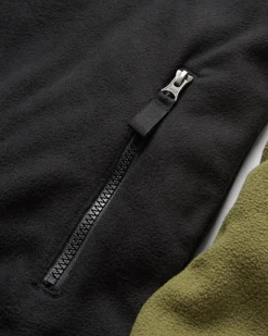 Fleece|Fleece|Passenger Set Off Recycled Polar Quarter Zip Fleece - Khaki