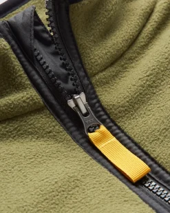 Fleece|Fleece|Passenger Set Off Recycled Polar Quarter Zip Fleece - Khaki