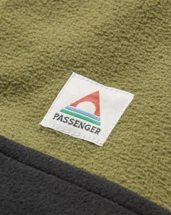 Fleece|Fleece|Passenger Set Off Recycled Polar Quarter Zip Fleece - Khaki