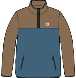 Fleece|Fleece|Passenger Set Off Recycled Polar Quarter Zip Fleece - Khaki