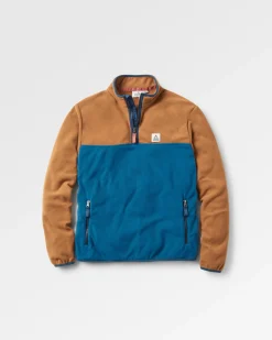 Fleece|Fleece|Passenger Set Off Recycled Polar Quarter Zip Fleece - Toffee/Blue Steel Toffee/BlueSteel