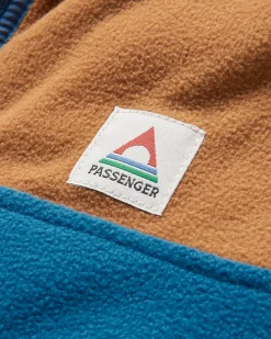 Fleece|Fleece|Passenger Set Off Recycled Polar Quarter Zip Fleece - Toffee/Blue Steel Toffee/BlueSteel