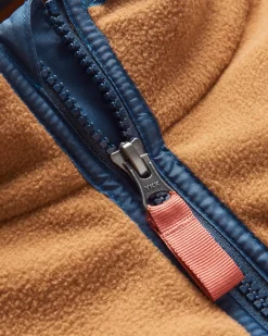 Fleece|Fleece|Passenger Set Off Recycled Polar Quarter Zip Fleece - Toffee/Blue Steel Toffee/BlueSteel