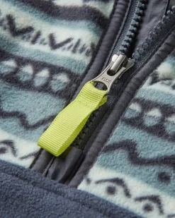 Fleece|Fleece|Passenger Set Off Recycled Polar Quarter Zip Fleece - Mountain Geo Stormy Sea MountainGeoStormySea