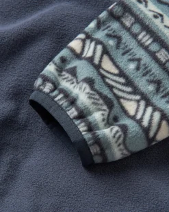 Fleece|Fleece|Passenger Set Off Recycled Polar Quarter Zip Fleece - Mountain Geo Stormy Sea MountainGeoStormySea