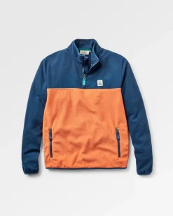 Fleece|Fleece|Passenger Set Off Recycled Polar Quarter Zip Fleece - Rich Navy/ Burnt Orange RichNavy/BurntOrange