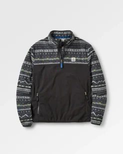 Fleece|Fleece|Passenger Set Off Recycled Polar Quarter Zip Fleece - Mountain Geo Charcoal MountainGeoCharcoal