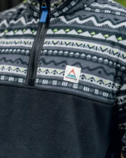 Fleece|Fleece|Passenger Set Off Recycled Polar Quarter Zip Fleece - Mountain Geo Charcoal MountainGeoCharcoal