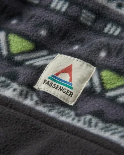 Fleece|Fleece|Passenger Set Off Recycled Polar Quarter Zip Fleece - Mountain Geo Charcoal MountainGeoCharcoal