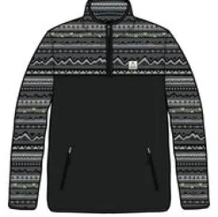 Fleece|Fleece|Passenger Set Off Recycled Polar Quarter Zip Fleece - Mountain Geo Charcoal MountainGeoCharcoal