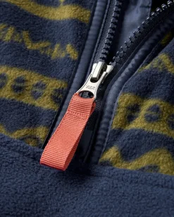 Fleece|Fleece|Passenger Set Off Recycled Polar Quarter Zip Fleece - Mountain Geo Khaki/Rich Navy MountainGeoKhaki/RichNavy