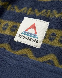 Fleece|Fleece|Passenger Set Off Recycled Polar Quarter Zip Fleece - Mountain Geo Khaki/Rich Navy MountainGeoKhaki/RichNavy