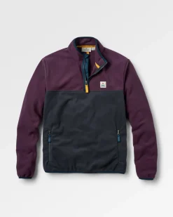 Fleece|Fleece|Passenger Set Off Recycled Polar Quarter Zip Fleece - Deep Plum/Charcoal DeepPlum/Charcoal