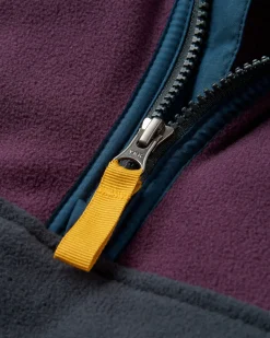 Fleece|Fleece|Passenger Set Off Recycled Polar Quarter Zip Fleece - Deep Plum/Charcoal DeepPlum/Charcoal