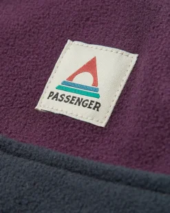Fleece|Fleece|Passenger Set Off Recycled Polar Quarter Zip Fleece - Deep Plum/Charcoal DeepPlum/Charcoal