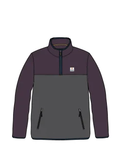 Fleece|Fleece|Passenger Set Off Recycled Polar Quarter Zip Fleece - Deep Plum/Charcoal DeepPlum/Charcoal