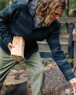 Shirts|Shirts|Passenger Sherwood Check Hooded Shirt Jacket - Black Stripe BlackStripe