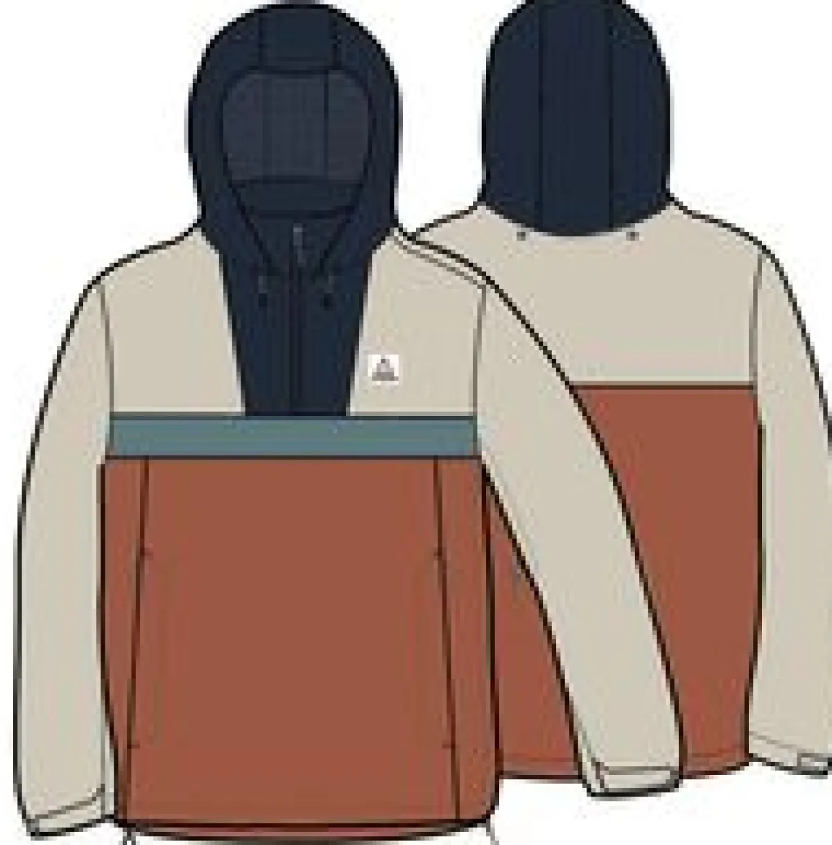 Outdoor Active|Tops|Passenger Skyline Recycled Water Resistant Pullover - Burnt Orange/Birch BurntOrange/Birch