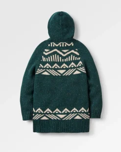 Knitwear|Sweaters|Passenger Snoozle Recycled Knitted Hooded Cardigan - Rain Forest RainForest