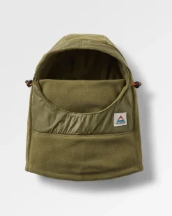 Neckwear|Neckwear & Snoods|Passenger Snow Lodge Recycled Polar Fleece Hood - Khaki Green KhakiGreen