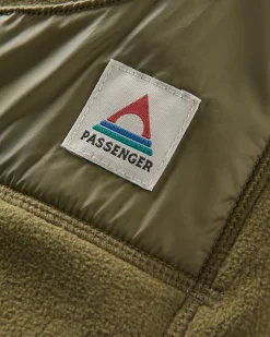 Neckwear|Neckwear & Snoods|Passenger Snow Lodge Recycled Polar Fleece Hood - Khaki Green KhakiGreen