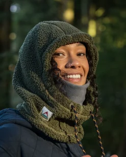 Beanies|Beanies|Passenger Snowdrift Recycled Fleece Hood - Khaki Green KhakiGreen