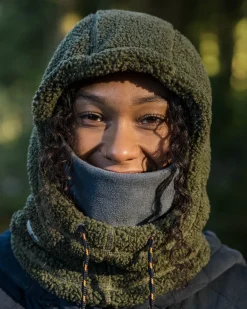 Beanies|Beanies|Passenger Snowdrift Recycled Fleece Hood - Khaki Green KhakiGreen