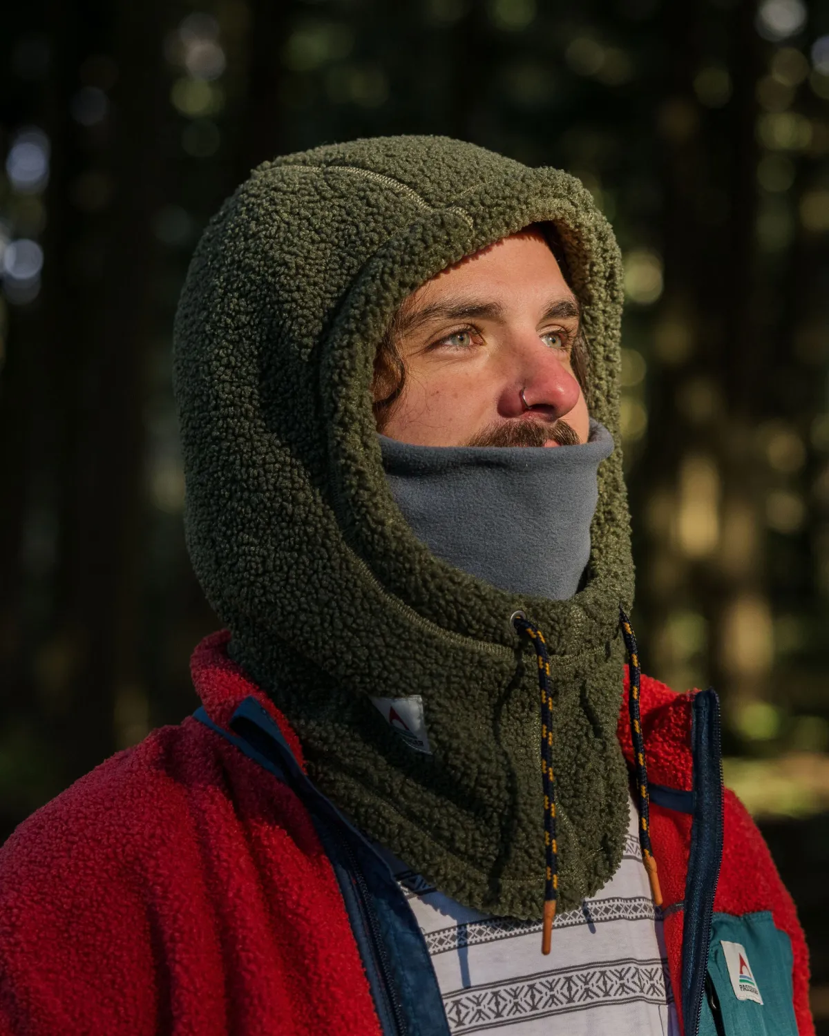 Beanies|Beanies|Passenger Snowdrift Recycled Fleece Hood - Khaki Green KhakiGreen