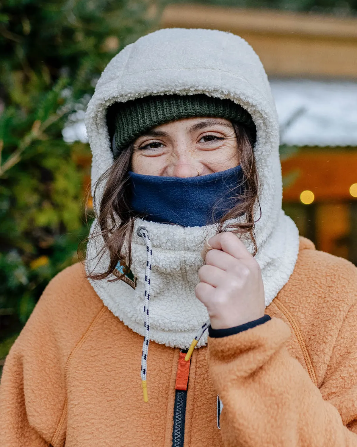 Neckwear & Snoods|Beanies|Passenger Snowdrift Recycled Polar Fleece Hood - Birch