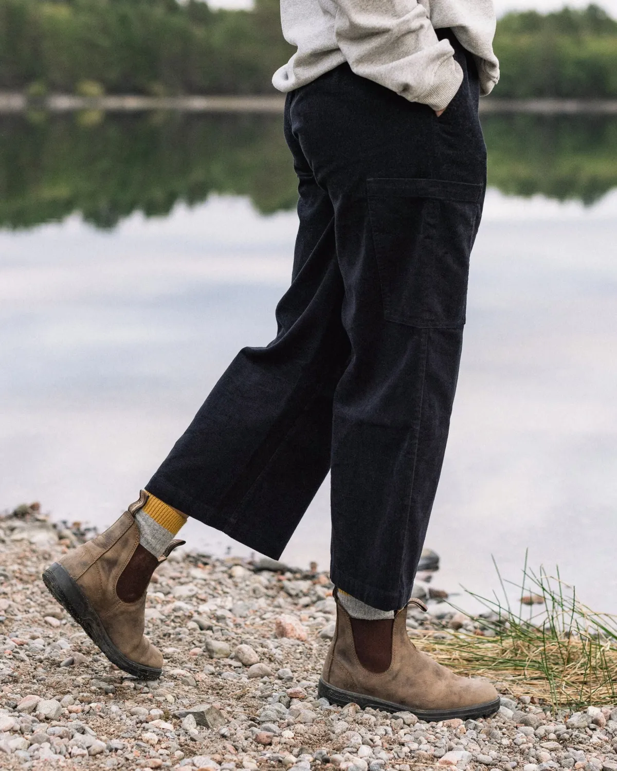 Pants|Overalls & Pants|Passenger Someday Organic Cotton Corduroy Cropped Pant - Black
