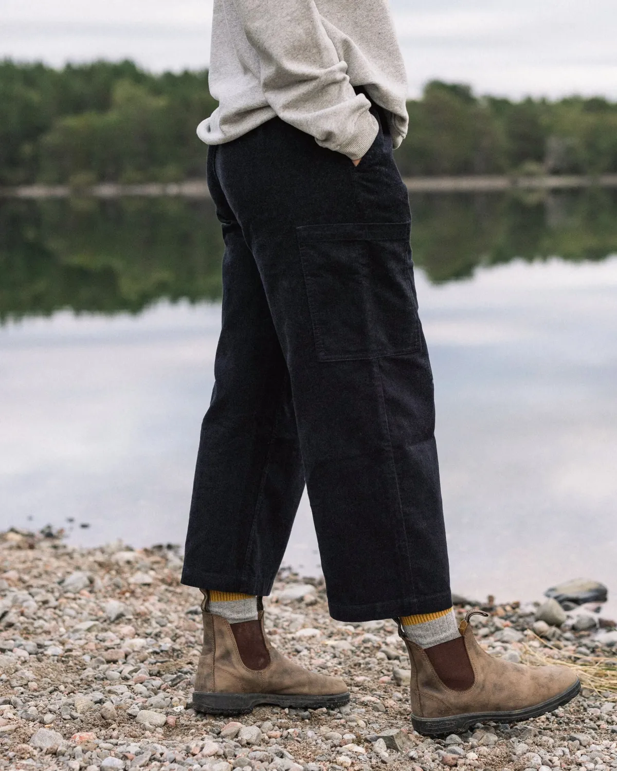 Pants|Overalls & Pants|Passenger Someday Organic Cotton Corduroy Cropped Pant - Black