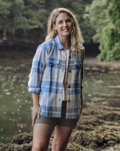 Shirts|Shirts|Passenger Stella Organic Cotton Long Sleeve Shirt - Provincial Blue Check ProvincialBlueCheck