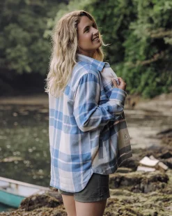 Shirts|Shirts|Passenger Stella Organic Cotton Long Sleeve Shirt - Provincial Blue Check ProvincialBlueCheck