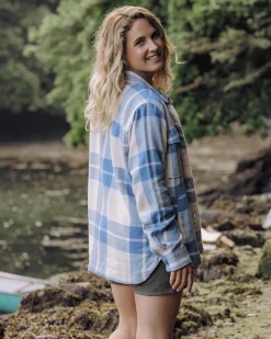 Shirts|Shirts|Passenger Stella Organic Cotton Long Sleeve Shirt - Provincial Blue Check ProvincialBlueCheck