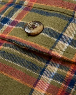 Shirts|Shirts|Passenger Stella Organic Cotton Long Sleeve Shirt - Khaki Green Check KhakiGreenCheck