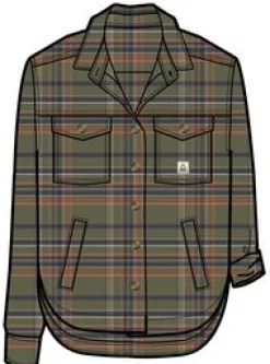 Shirts|Shirts|Passenger Stella Organic Cotton Long Sleeve Shirt - Khaki Green Check KhakiGreenCheck