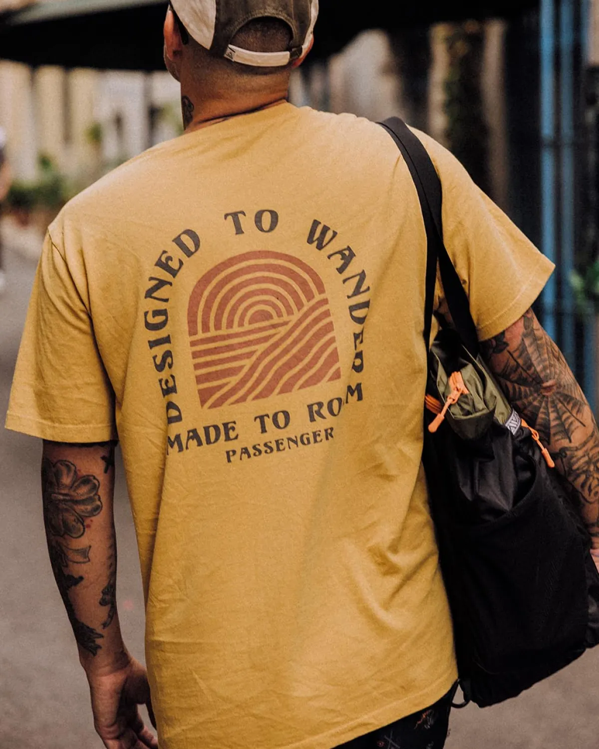 T-Shirts & Tank Tops|T-Shirts & Tank Tops|Passenger Sundown Recycled Cotton T-Shirt - Mustard Gold MustardGold