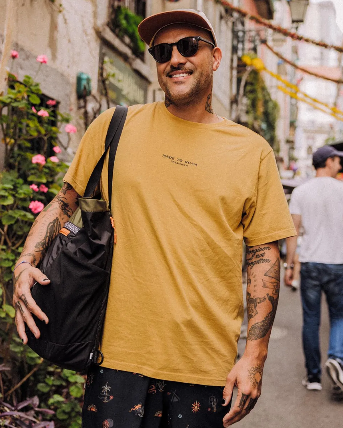 T-Shirts & Tank Tops|T-Shirts & Tank Tops|Passenger Sundown Recycled Cotton T-Shirt - Mustard Gold MustardGold
