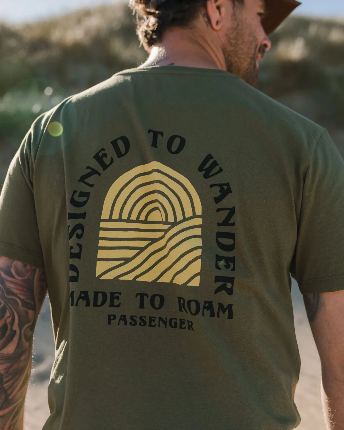 T-Shirts & Tank Tops|T-Shirts & Tank Tops|Passenger Sundown Recycled Cotton T-Shirt - Khaki Green KhakiGreen