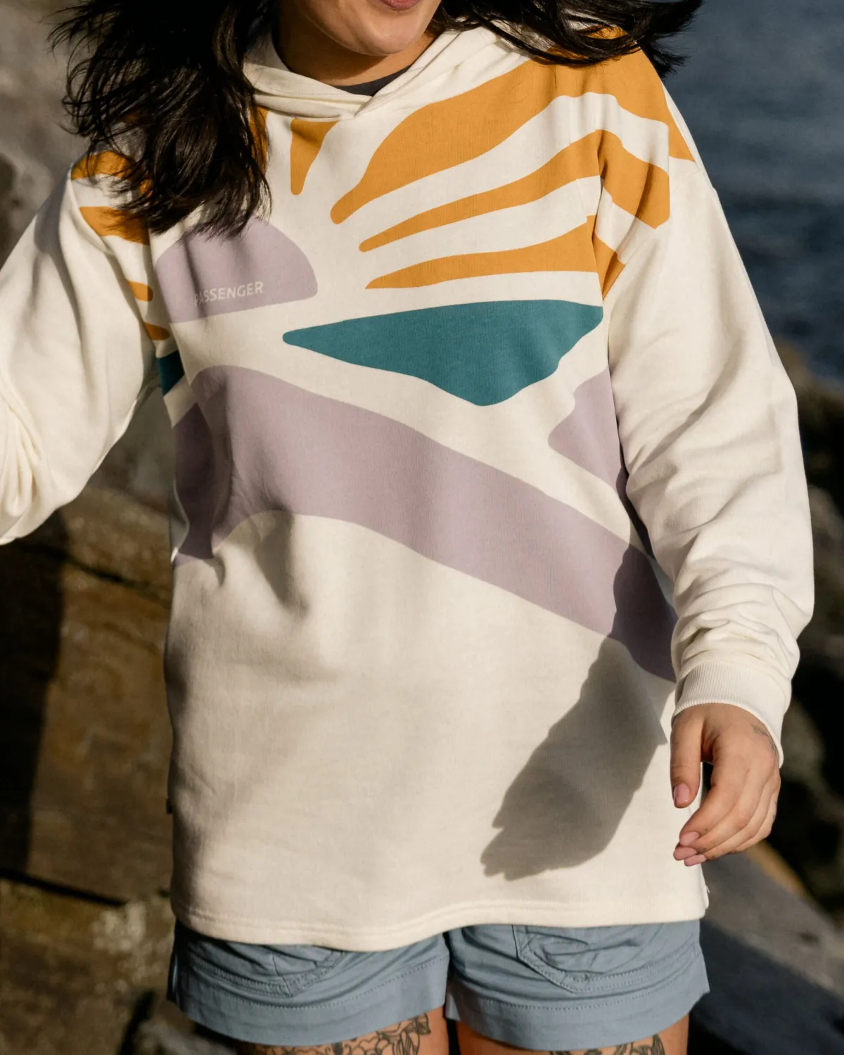 Hoodies|Passenger Sunsets Organic Cotton Hoodie - Marshmallow